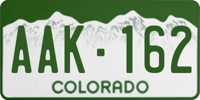 CO license plate AAK162