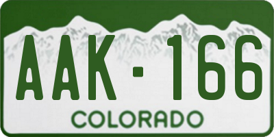 CO license plate AAK166