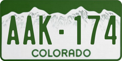 CO license plate AAK174