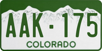 CO license plate AAK175