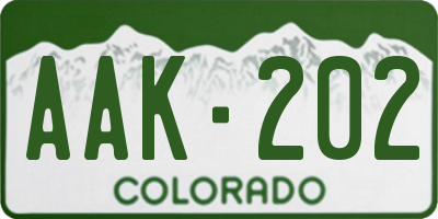 CO license plate AAK202