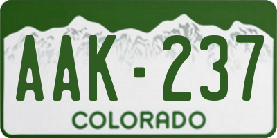 CO license plate AAK237