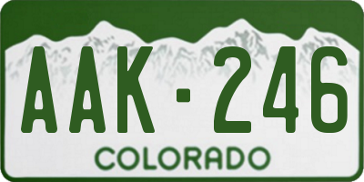 CO license plate AAK246
