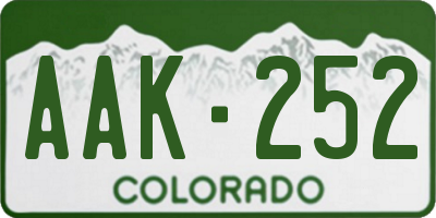 CO license plate AAK252