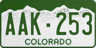 CO license plate AAK253