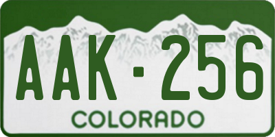 CO license plate AAK256