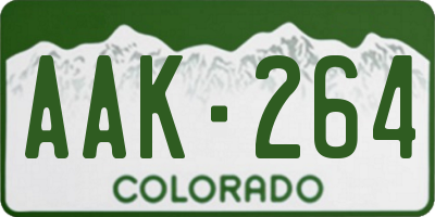 CO license plate AAK264