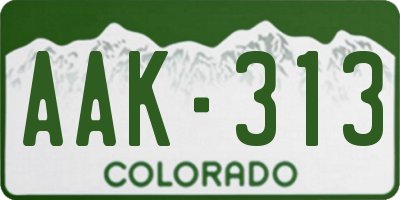 CO license plate AAK313