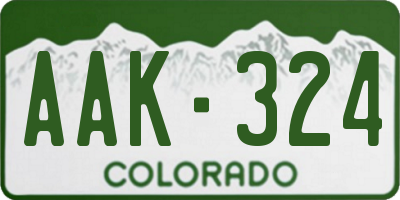 CO license plate AAK324