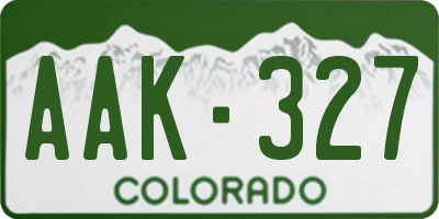 CO license plate AAK327