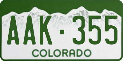 CO license plate AAK355