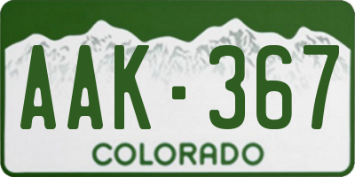 CO license plate AAK367
