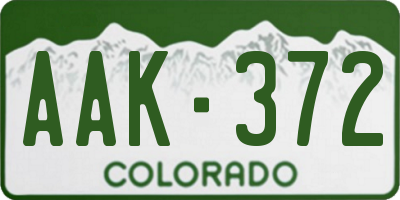CO license plate AAK372