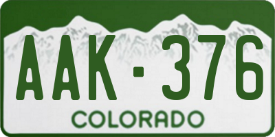 CO license plate AAK376