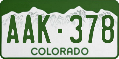 CO license plate AAK378