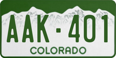 CO license plate AAK401