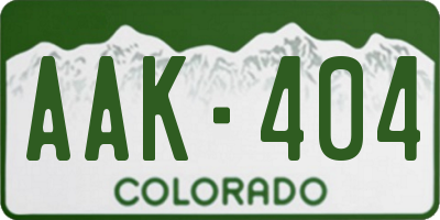 CO license plate AAK404
