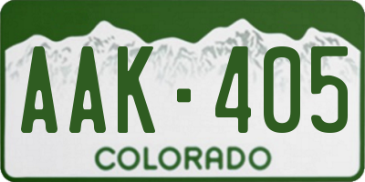 CO license plate AAK405