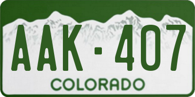 CO license plate AAK407