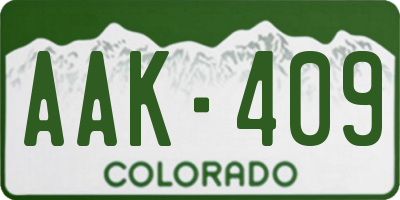 CO license plate AAK409
