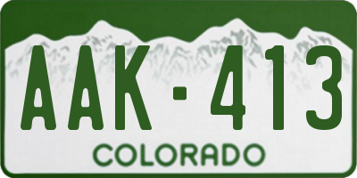 CO license plate AAK413