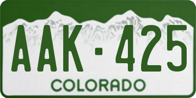 CO license plate AAK425