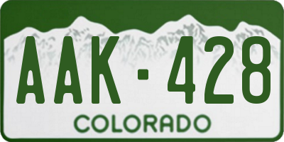 CO license plate AAK428