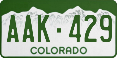CO license plate AAK429