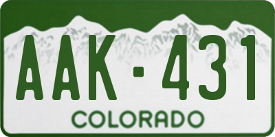 CO license plate AAK431