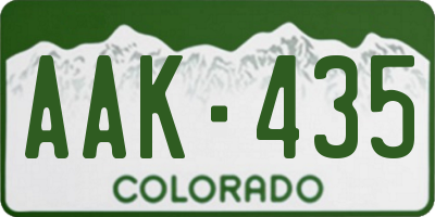 CO license plate AAK435
