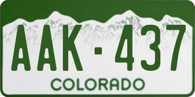 CO license plate AAK437