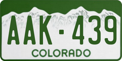 CO license plate AAK439