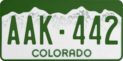 CO license plate AAK442