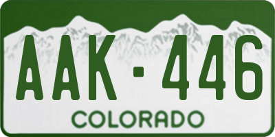 CO license plate AAK446