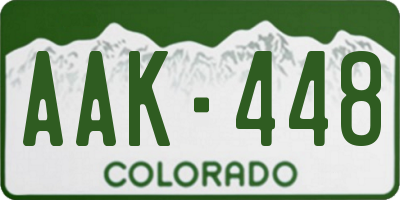 CO license plate AAK448