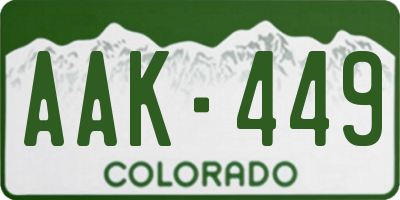 CO license plate AAK449