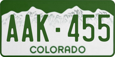 CO license plate AAK455