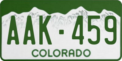 CO license plate AAK459