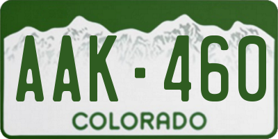 CO license plate AAK460