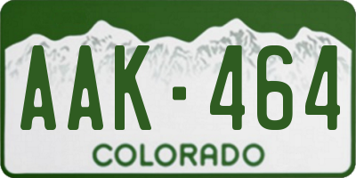 CO license plate AAK464