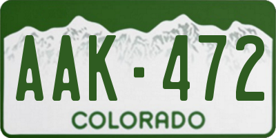 CO license plate AAK472
