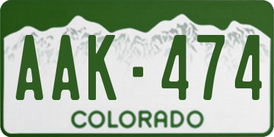 CO license plate AAK474