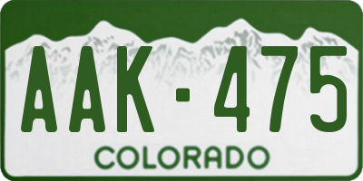 CO license plate AAK475