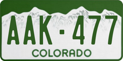 CO license plate AAK477