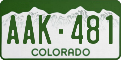 CO license plate AAK481