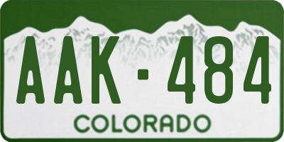 CO license plate AAK484