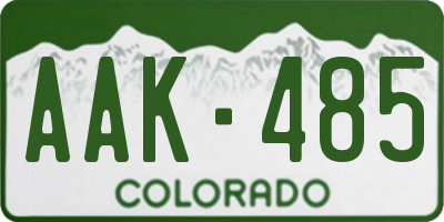 CO license plate AAK485