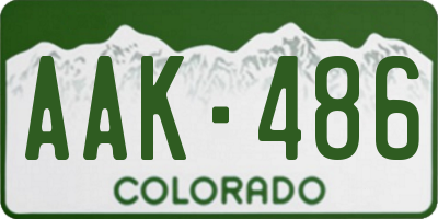 CO license plate AAK486