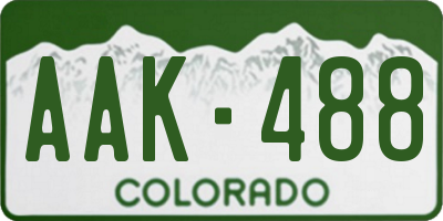 CO license plate AAK488
