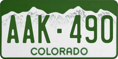 CO license plate AAK490